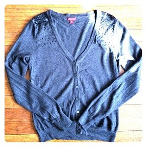 Grey Sequin Cardigan